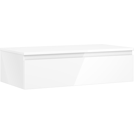 Mexen Orio 90 cm Under-Sink Bathroom Cabinet with Countertop, 1 Drawer, Glossy White - 91A10-09023-1-BFC00