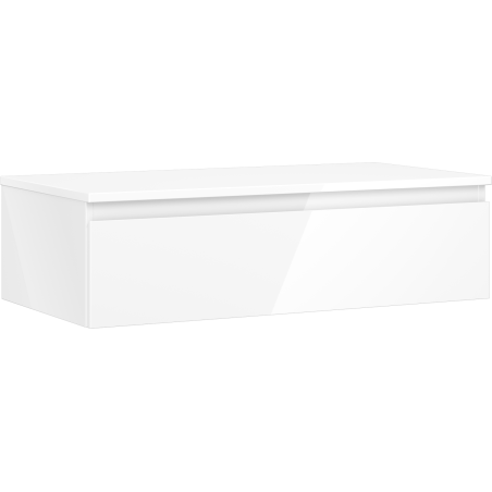 Mexen Orio bathroom cabinet under sink 90 cm with countertop, 1 drawer, white gloss - 91A10-09023-1-BFC00