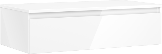 Mexen Orio 90 cm Under-Sink Bathroom Cabinet with Countertop, 1 Drawer, Glossy White - 91A10-09023-1-BFC00