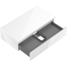 Mexen Orio bathroom cabinet under sink 90 cm with countertop, 1 drawer, white gloss - 91A10-09023-1-BFC00