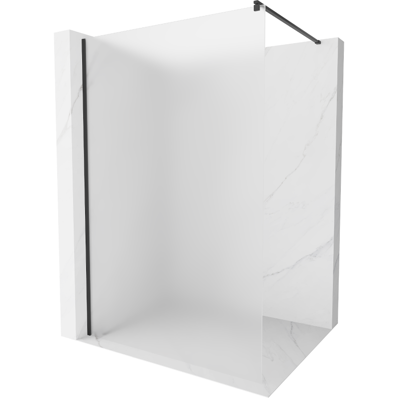 Mexen Kioto shower screen 100 x 200 cm, Frosted 8 mm, Black - 800-100-101-70-30
