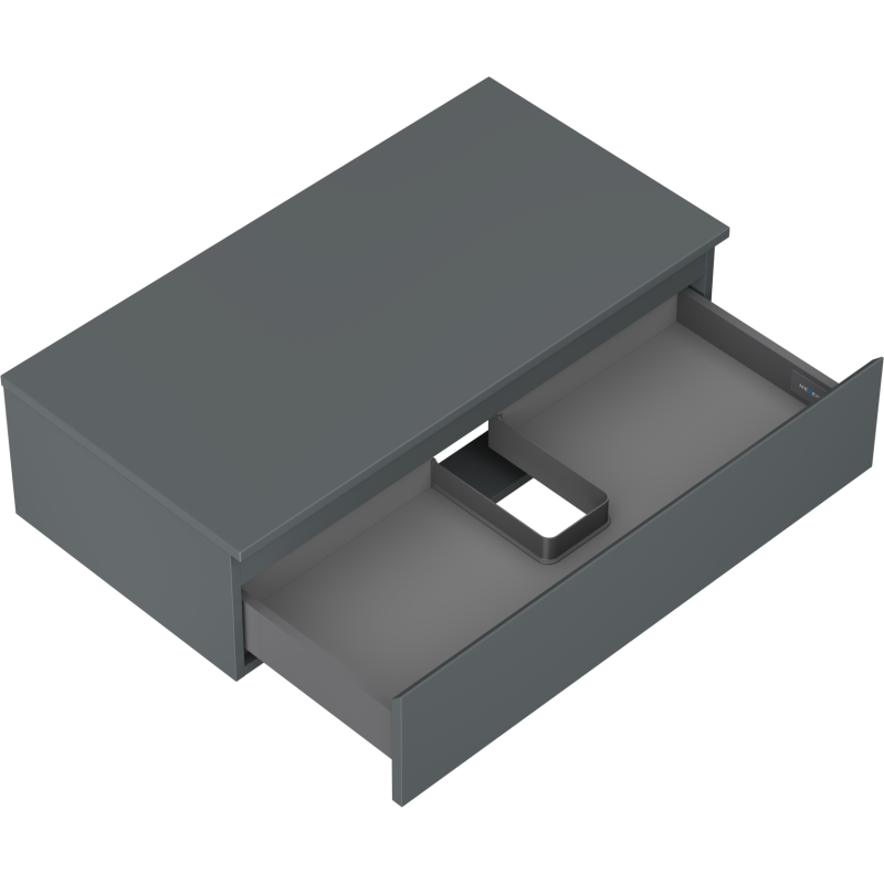 Mexen Orio 90 cm Under-Sink Bathroom Cabinet with Countertop, 1 Drawer, Matte Graphite - 91A10-09023-1-BFC66