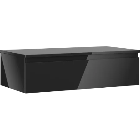 Mexen Orio bathroom cabinet 90 cm with countertop, 1 drawer, black gloss - 91A10-09023-1-BFC70