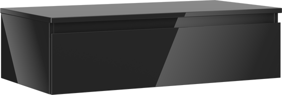 Mexen Orio bathroom cabinet under-sink 90 cm with countertop, 1 drawer, black gloss - 91A10-09023-1-BFC70