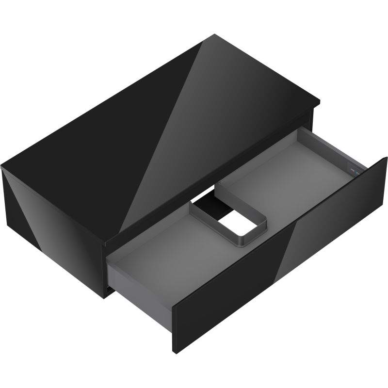 Mexen Orio bathroom cabinet 90 cm with countertop, 1 drawer, black gloss - 91A10-09023-1-BFC70