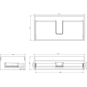 Mexen Orio bathroom cabinet under the sink 90 cm with countertop, 1 drawer, black matte - 91A10-09023-1-BFC71