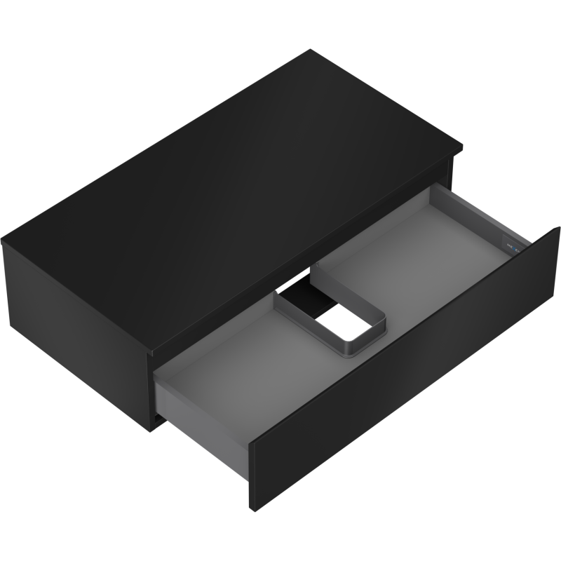 Mexen Orio bathroom cabinet 90 cm with countertop, 1 drawer, matte black - 91A10-09023-1-BFC71