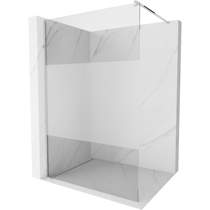 Mexen Kioto Walk-in Shower Wall 70 x 200 cm, Transparent/Frosted 8 mm, Chrome - 800-070-101-01-35