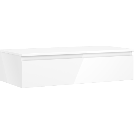 Mexen Orio bathroom cabinet under the sink 100 cm with countertop, 1 drawer, white gloss - 91A10-10023-1-BFC00