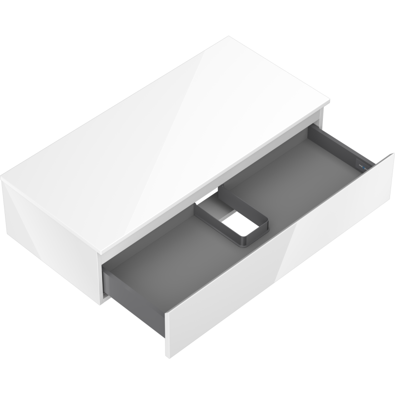 Mexen Orio bathroom cabinet for a 100 cm countertop, 1 drawer, white gloss - 91A10-10023-1-BFC00