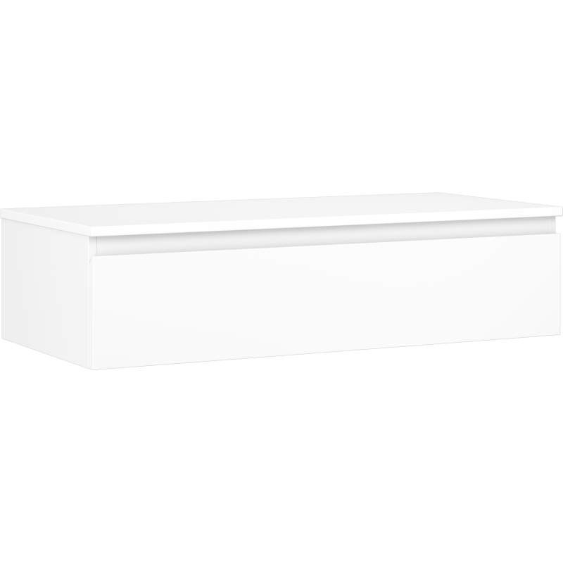 Mexen Orio 100 cm Bathroom Vanity Cabinet with Countertop, 1 Drawer, White Matte - 91A10-10023-1-BFC01