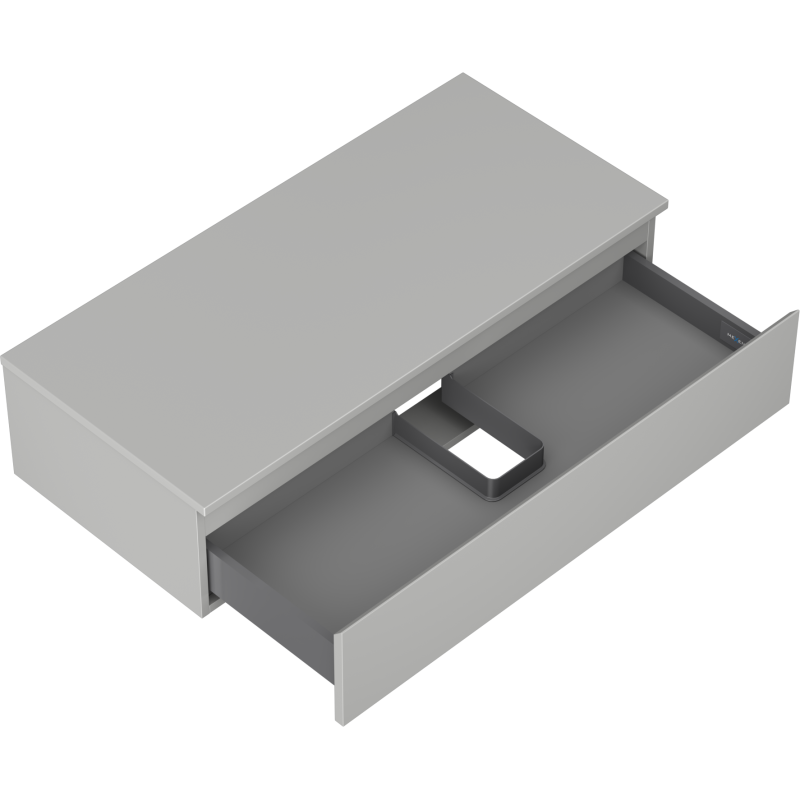 Mexen Orio bathroom cabinet under sink 100 cm with countertop, 1 drawer, grey matte - 91A10-10023-1-BFC62