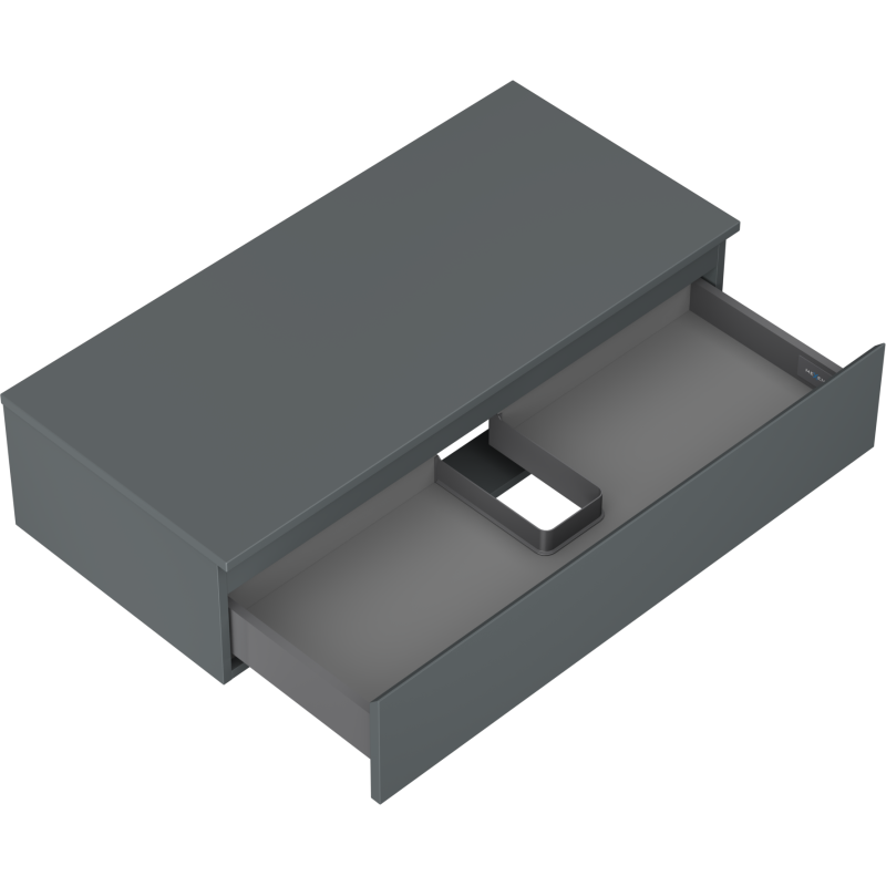 Mexen Orio 100 cm Under-Sink Bathroom Cabinet with Countertop, 1 Drawer, Matte Graphite - 91A10-10023-1-BFC66