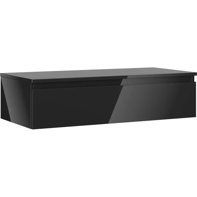 Mexen Orio bathroom cabinet for washbasin 100 cm with countertop, 1 drawer, black gloss - 91A10-10023-1-BFC70