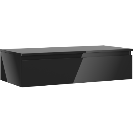 Mexen Orio bathroom cabinet with countertop 100 cm, 1 drawer, black gloss - 91A10-10023-1-BFC70