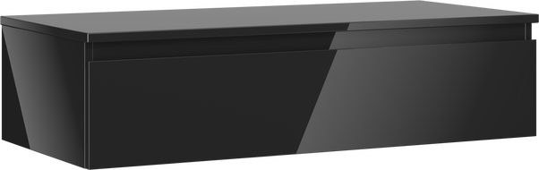 Mexen Orio bathroom cabinet with countertop 100 cm, 1 drawer, black gloss - 91A10-10023-1-BFC70