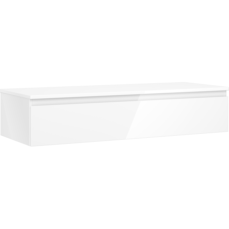 Mexen Orio 120 cm Under-Sink Bathroom Cabinet with Countertop, 1 Drawer, High Gloss White - 91A10-12023-1-BFC00