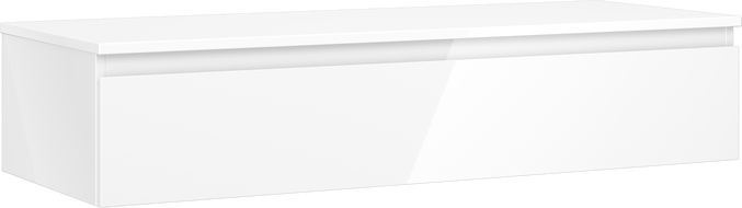 Mexen Orio bathroom cabinet under countertop 120 cm with countertop, 1 drawer, white gloss - 91A10-12023-1-BFC00