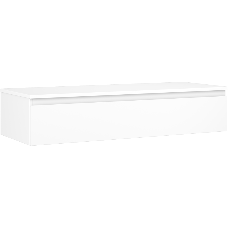 Mexen Orio 120 cm bathroom cabinet with countertop, 1 drawer, white matte - 91A10-12023-1-BFC01