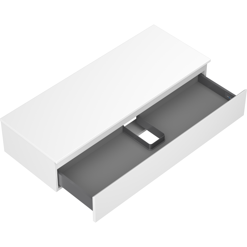 Mexen Orio 120 cm bathroom cabinet with countertop, 1 drawer, white matte - 91A10-12023-1-BFC01