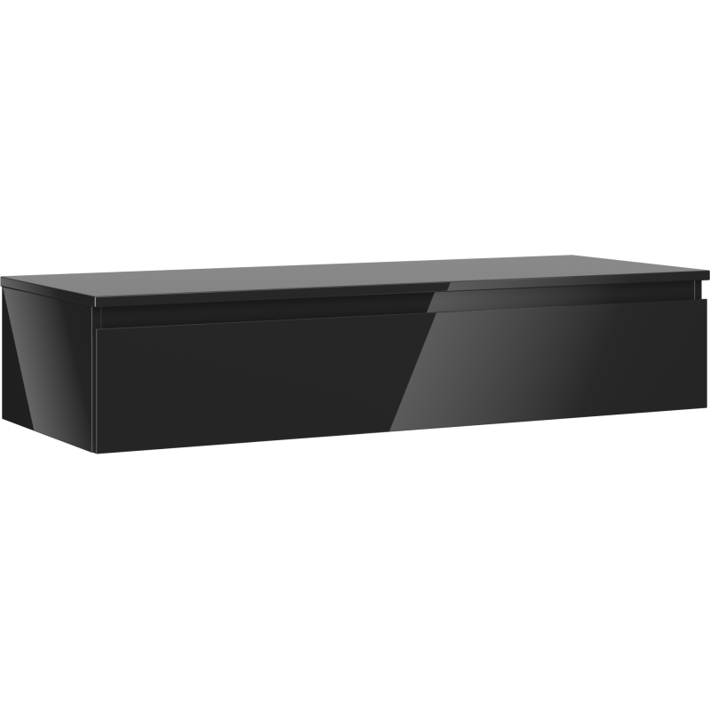 Mexen Orio bathroom cabinet under the sink 120 cm with countertop, 1 drawer, black gloss - 91A10-12023-1-BFC70