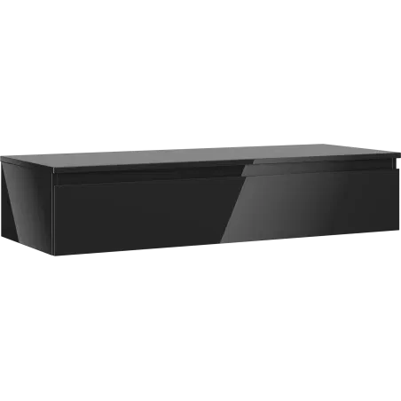 Mexen Orio bathroom cabinet with countertop 120 cm, 1 drawer, black gloss - 91A10-12023-1-BFC70