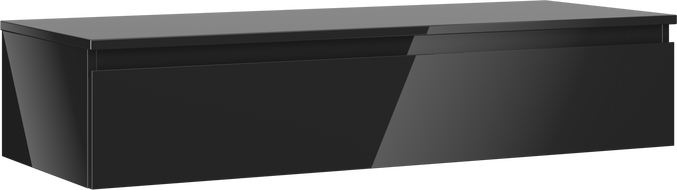 Mexen Orio bathroom cabinet under the sink 120 cm with countertop, 1 drawer, black gloss - 91A10-12023-1-BFC70