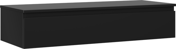 Mexen Orio 120 cm Bathroom Cabinet with Countertop, 1 Drawer, Matte Black - 91A10-12023-1-BFC71