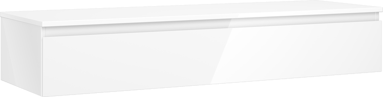 Mexen Orio bathroom cabinet for washbasin 140 cm with countertop, 1 drawer, white gloss - 91A10-14023-1-BFC00