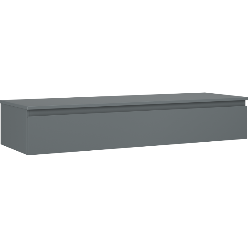 Mexen Orio bathroom cabinet under-sink 140 cm with countertop, 1 drawer, matte graphite - 91A10-14023-1-BFC66