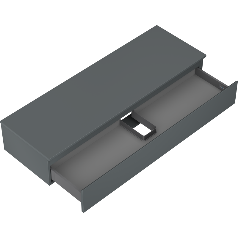 Mexen Orio bathroom vanity unit 140 cm with countertop, 1 drawer, matte graphite - 91A10-14023-1-BFC66