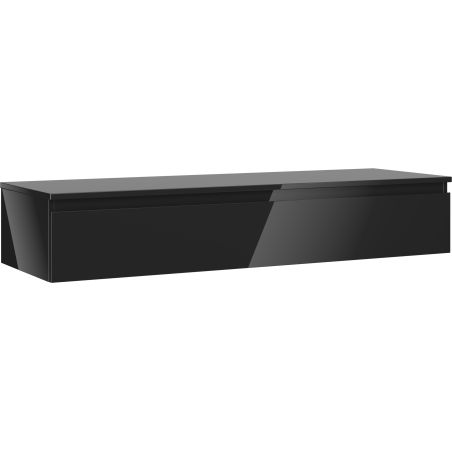 Mexen Orio bathroom cabinet 140 cm with countertop, 1 drawer, black gloss - 91A10-14023-1-BFC70