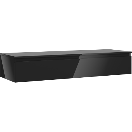 Mexen Orio bathroom cabinet for under sink 140 cm with countertop, 1 drawer, black gloss - 91A10-14023-1-BFC70