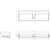 Mexen Orio bathroom cabinet under-sink 140 cm with countertop, 1 drawer, matte black - 91A10-14023-1-BFC71
