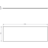 Mexen Orio bathroom cabinet under-sink 140 cm with countertop, 1 drawer, matte black - 91A10-14023-1-BFC71