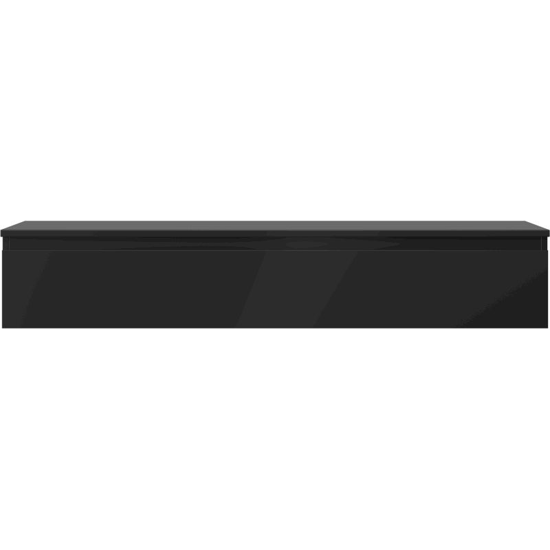 Mexen Orio 140 cm Bathroom Cabinet with Countertop, 1 Drawer, Matte Black - 91A10-14023-1-BFC71