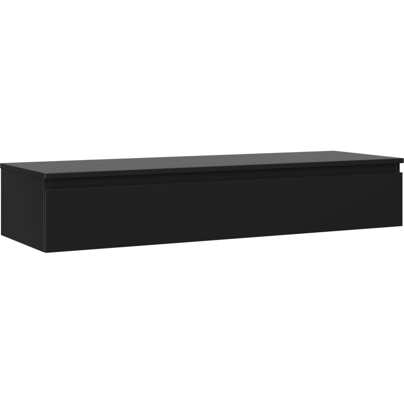 Mexen Orio bathroom cabinet under-sink 140 cm with countertop, 1 drawer, matte black - 91A10-14023-1-BFC71