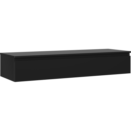 Mexen Orio 140 cm Bathroom Cabinet with Countertop, 1 Drawer, Matte Black - 91A10-14023-1-BFC71