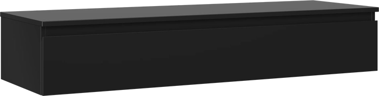 Mexen Orio 140 cm Bathroom Cabinet with Countertop, 1 Drawer, Matte Black - 91A10-14023-1-BFC71