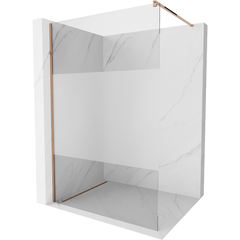 Mexen Kioto Walk-in Shower Screen 110 x 200 cm, Transparent/Frosted 8 mm, Rose Gold - 800-110-101-60-35