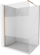 Mexen Kioto Walk-in Shower Wall 110 x 200 cm, Transparent/Frosted 8 mm, Rose Gold - 800-110-101-60-35
