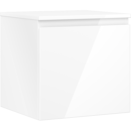 Mexen Orio bathroom cabinet under the sink 50 cm with countertop, 1 drawer, white gloss - 91A10-05047-1-BFC00