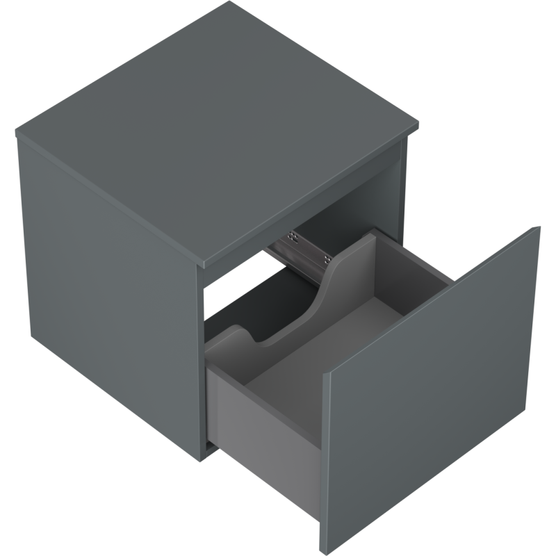 Mexen Orio bathroom cabinet under sink 50 cm with countertop, 1 drawer, matte graphite - 91A10-05047-1-BFC66