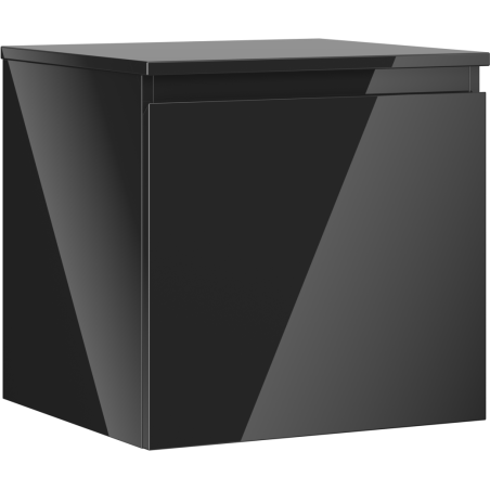 Mexen Orio bathroom under-sink cabinet 50 cm with countertop, 1 drawer, black gloss - 91A10-05047-1-BFC70