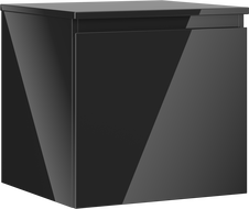 Mexen Orio bathroom under-sink cabinet 50 cm with countertop, 1 drawer, black gloss - 91A10-05047-1-BFC70