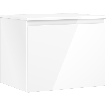 Mexen Orio bathroom cabinet under washbasin 60 cm with countertop, 1 drawer, glossy white - 91A10-06047-1-BFC00