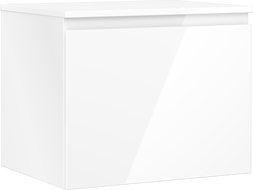 Mexen Orio bathroom cabinet under washbasin 60 cm with countertop, 1 drawer, glossy white - 91A10-06047-1-BFC00