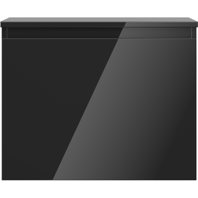 Mexen Orio 60 cm Vanity Cabinet with Countertop, 1 Drawer, Black Gloss - 91A10-06047-1-BFC70