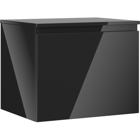 Mexen Orio bathroom cabinet under-sink 60 cm with countertop, 1 drawer, black gloss - 91A10-06047-1-BFC70