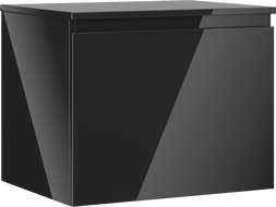 Mexen Orio 60 cm Vanity Cabinet with Countertop, 1 Drawer, Black Gloss - 91A10-06047-1-BFC70